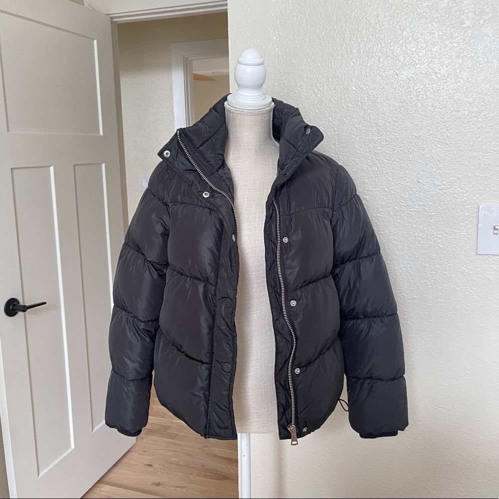 Black puffer coat